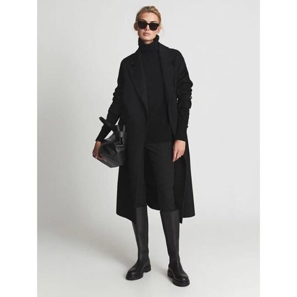 Reiss COLEEN 100% CASHMERE ROLL NECK JUMPER black Large - Picture 7 of 12